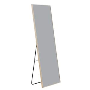 23 in. W x 65 in. H Rectangle Solid Wood Frame Full Length Mirror Decorative Mirror in Light Oak