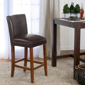 Luxury Brown Faux Leather 24 in. Counter Height barstool