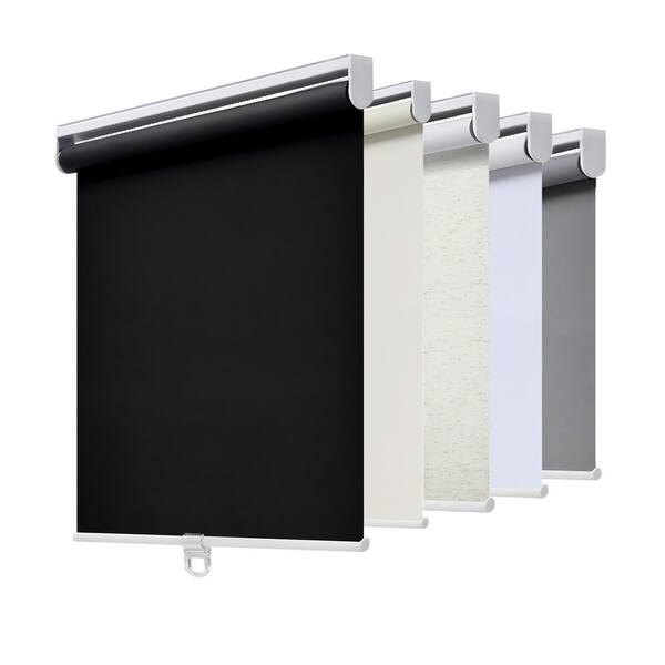 Aosky Cordless Blackout Roller Shade, Thermal Insulated, Easy Install, Polyester, Best for Kids, Black, 58 in. W x 72 in. L