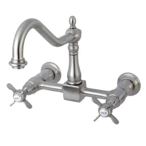 Essex 2-Handle Wall-Mount Standard Kitchen Faucet in Brushed Nickel