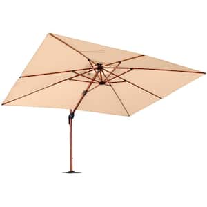 Hampton Bay 11 ft. Cantilever Aluminum and Steel Solar LED Offset Outdoor  Patio Umbrella in Putty Beige YJAF052-PU - The Home Depot