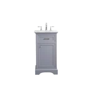 Simply Living 19 in. W x 19 in. D x 35 in. H Bath Vanity in Light Grey with Carrara White Marble Top