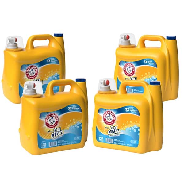 ARM & HAMMER Fresh Scent Plus OxiClean Liquid Laundry Detergent, 128-Loads, 166.5 fl.oz., 4-Pack