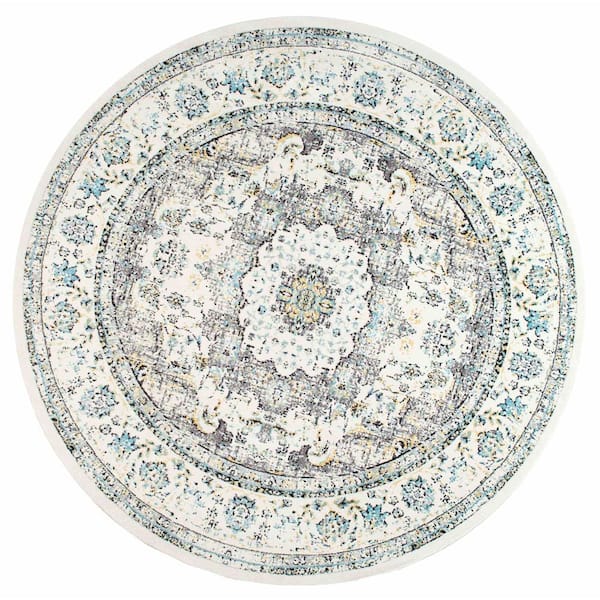 nuLOOM Verona Vintage Persian Gray Doormat 3 ft. x 5 ft. Oval Rug