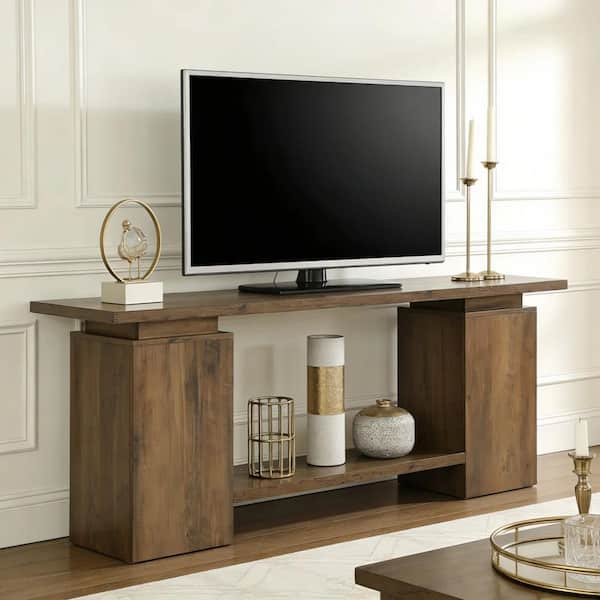 BYBLIGHT Ezlynn Brown TV Stand TV Console Low Entertainment Center