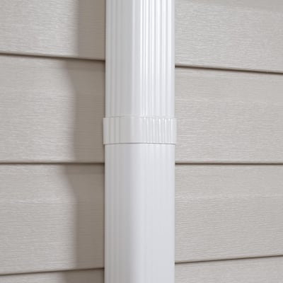 2 in. x 3 in. White Vinyl Downspout Connector