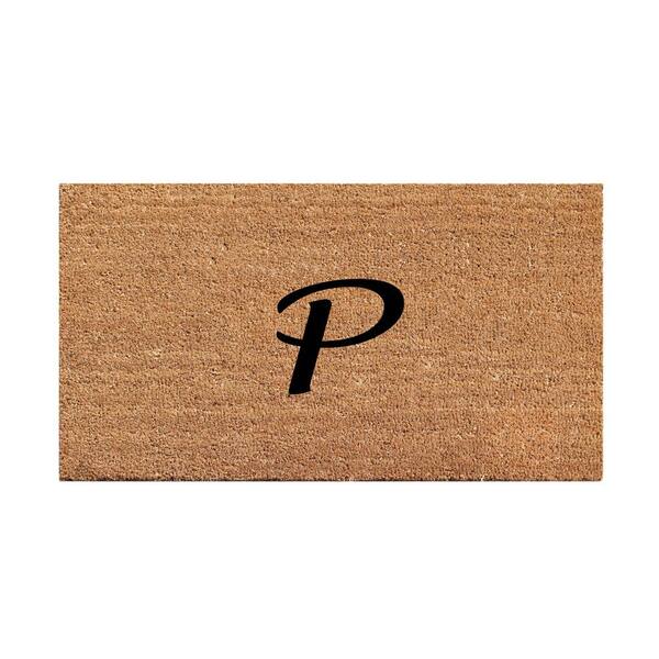 First Impressions A1HC First Impression Plain 18 in. x 30 in. Coir Monogrammed P Door Mat
