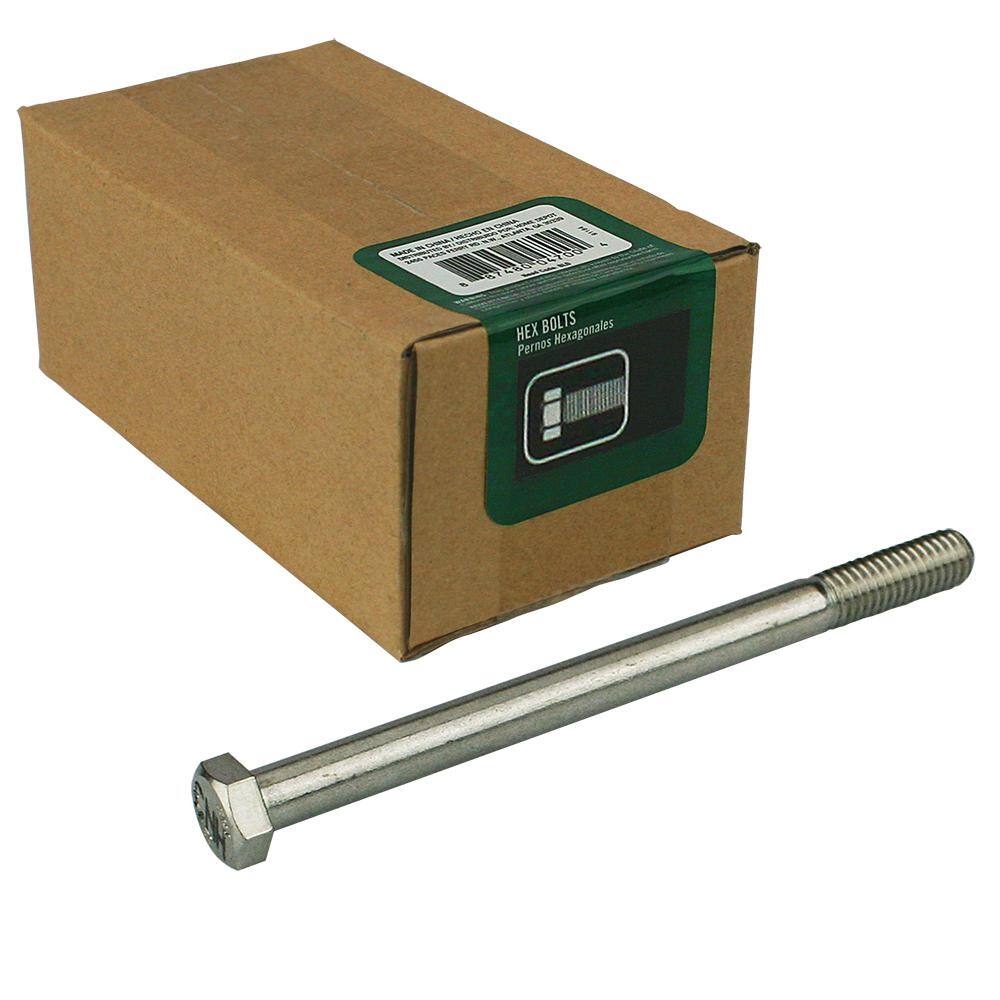 Fastenere 1/2-13 X 1-1/2" Stainless Steel Hex Head Bolts – Fully Threaded, 18-8 Grade, Qty 10