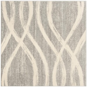 SAFAVIEH Adirondack Gray/Yellow 8 ft. x 8 ft. Square Abstract Area Rug ...