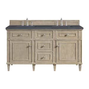 Lorelai 60.0 in. W x 23.5 in. D x 34.06 in. H Double Vanity in Whitewashed Oak with Charcoal Quartz Top