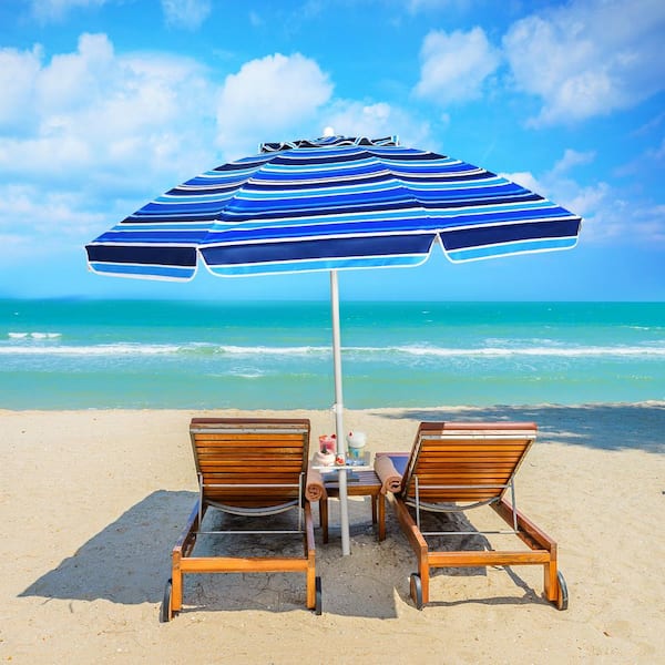 SUNRINX 7.2 ft. Portable Outdoor Beach Umbrella with Sand Anchor 