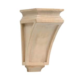 Arts and Crafts Mission Corbel - Medium, 9.5 in. x 5.75 in. x 4.75 in. - Sanded Unfinished Hardwood - DIY Bracket Decor