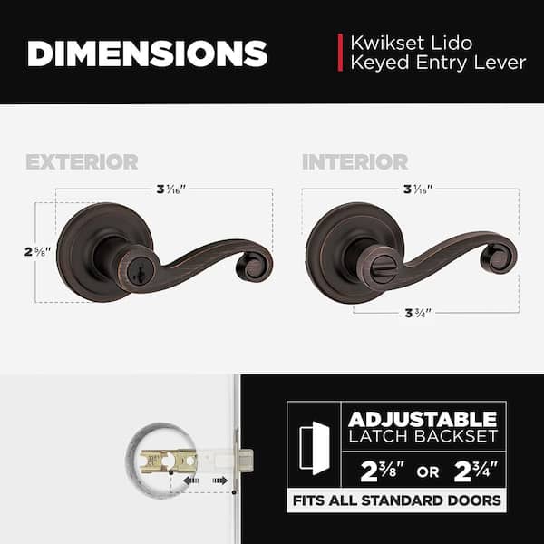 Kwikset Lido Venetian Bronze Keyed Entry Door Handle with Lock