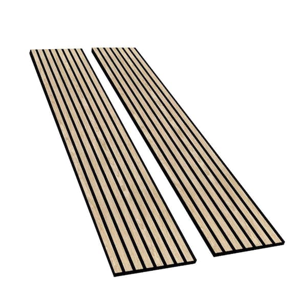 Oak 0.7 in. x 1 ft. x 8 ft. Wood Slat Acoustic Panels, MDF Decorative Wall Paneling (2 Piece/16.5 Sq. Ft.)