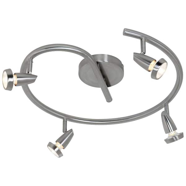 Access Lighting Mirage 6-Light 49 in. LED Brushed Steel Semi-Flush Rail Ceiling Light