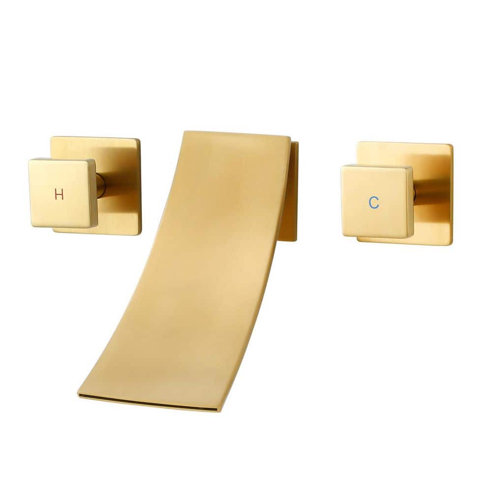 Waterfall 2-Handle Wall Mounted Bathroom Faucet in Brushed Gold price history on PriceWatchPro