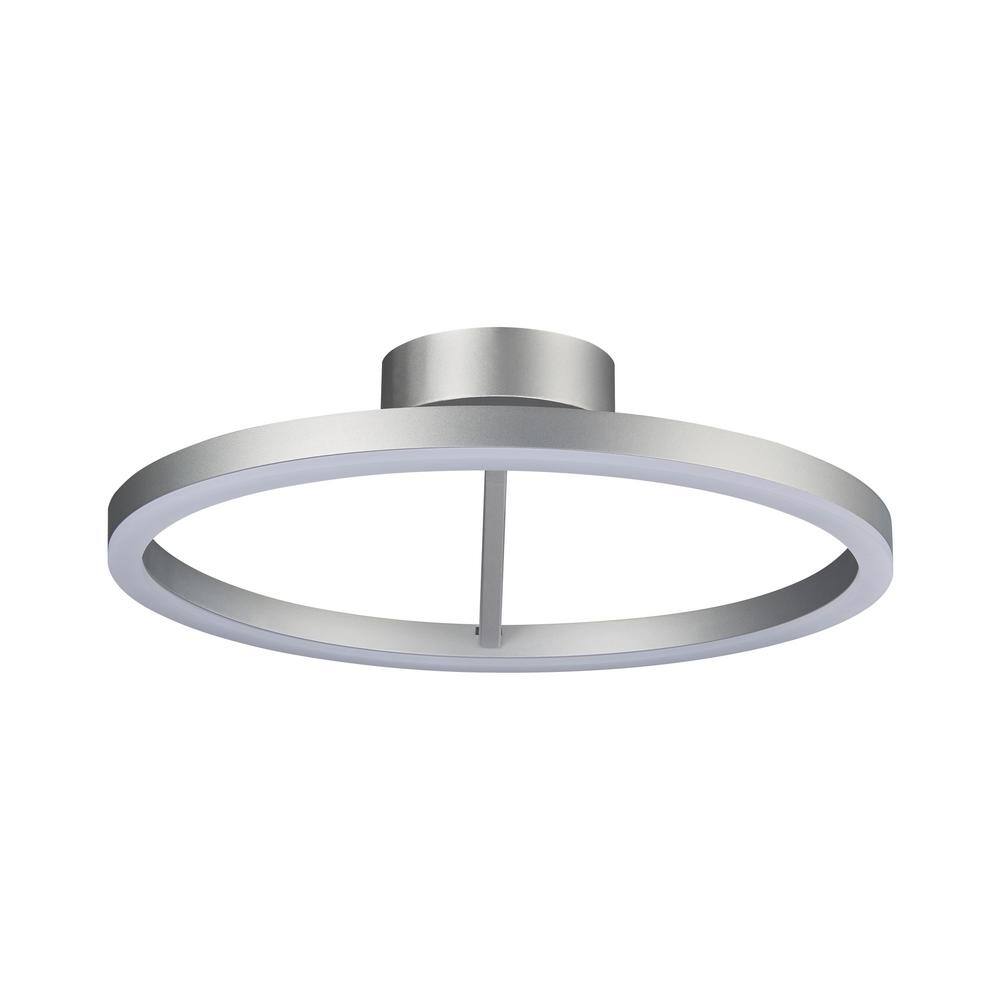 Zuben 20" Satin Nickel Modern LED Drum Ceiling Light