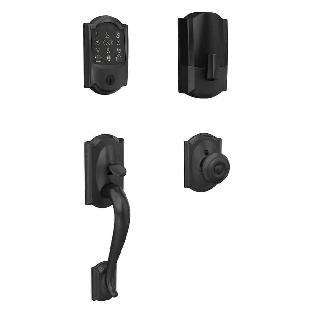 Camelot Matte Black Encode Plus Smart WiFi Deadbolt Door Handleset with Georgian Knob and Camelot Trim price history on PriceWatchPro