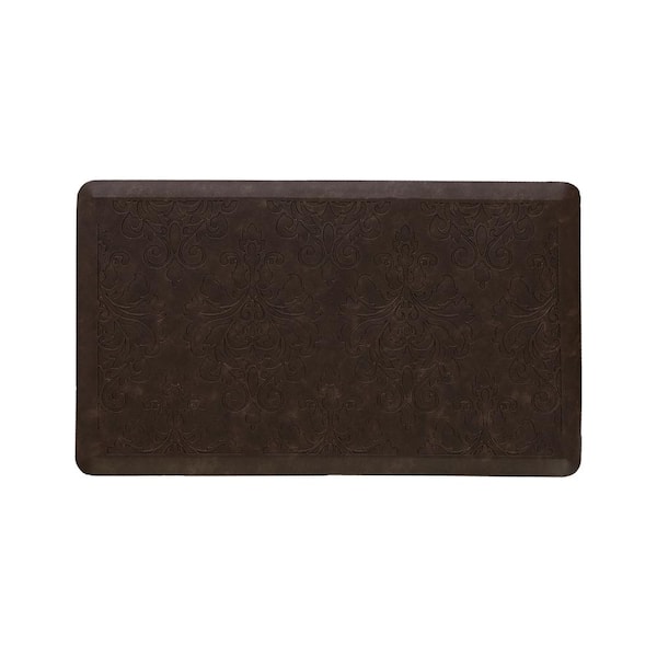 Marni Brown 17.5 in. x 32 in. Floral Synthetic Kitchen Mat