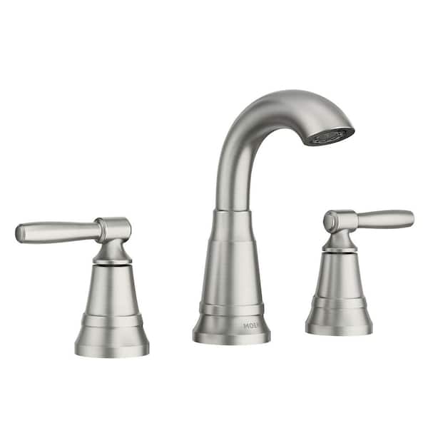 Halle 8 in. Widespread 2-Handle High-Arc Bathroom Faucet in Spot Resist Brushed Nickel