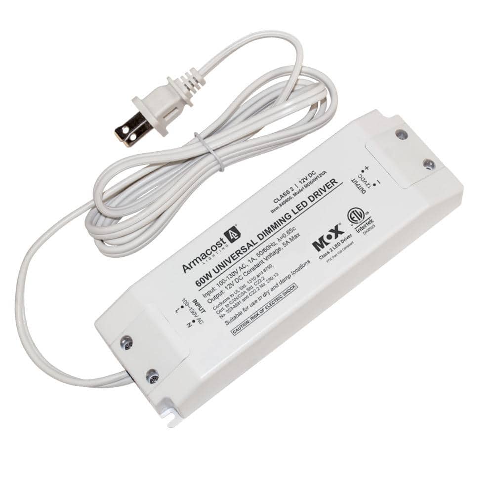 Universal White Dimmable Driver 12-Volt DC, 60-Watt Transformer-Dimmer Switch Compatible for LED Lighting price history on PriceWatchPro