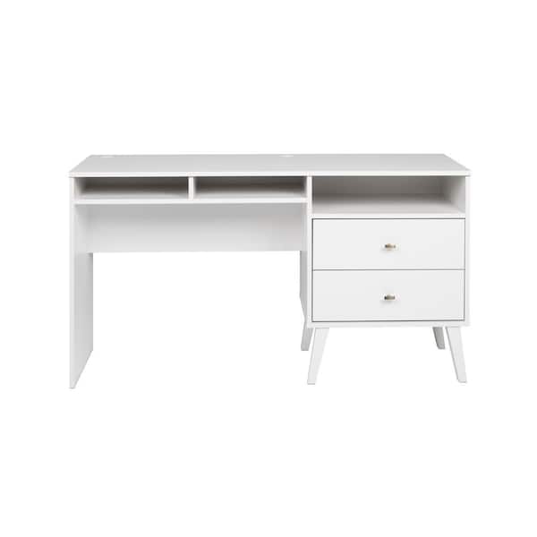 Just white desk table 1 drawer 1 door 73x108x50. Modern office