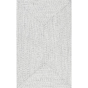 Lefebvre Casual Braided Ivory 6 ft. Indoor/Outdoor Square Patio Rug