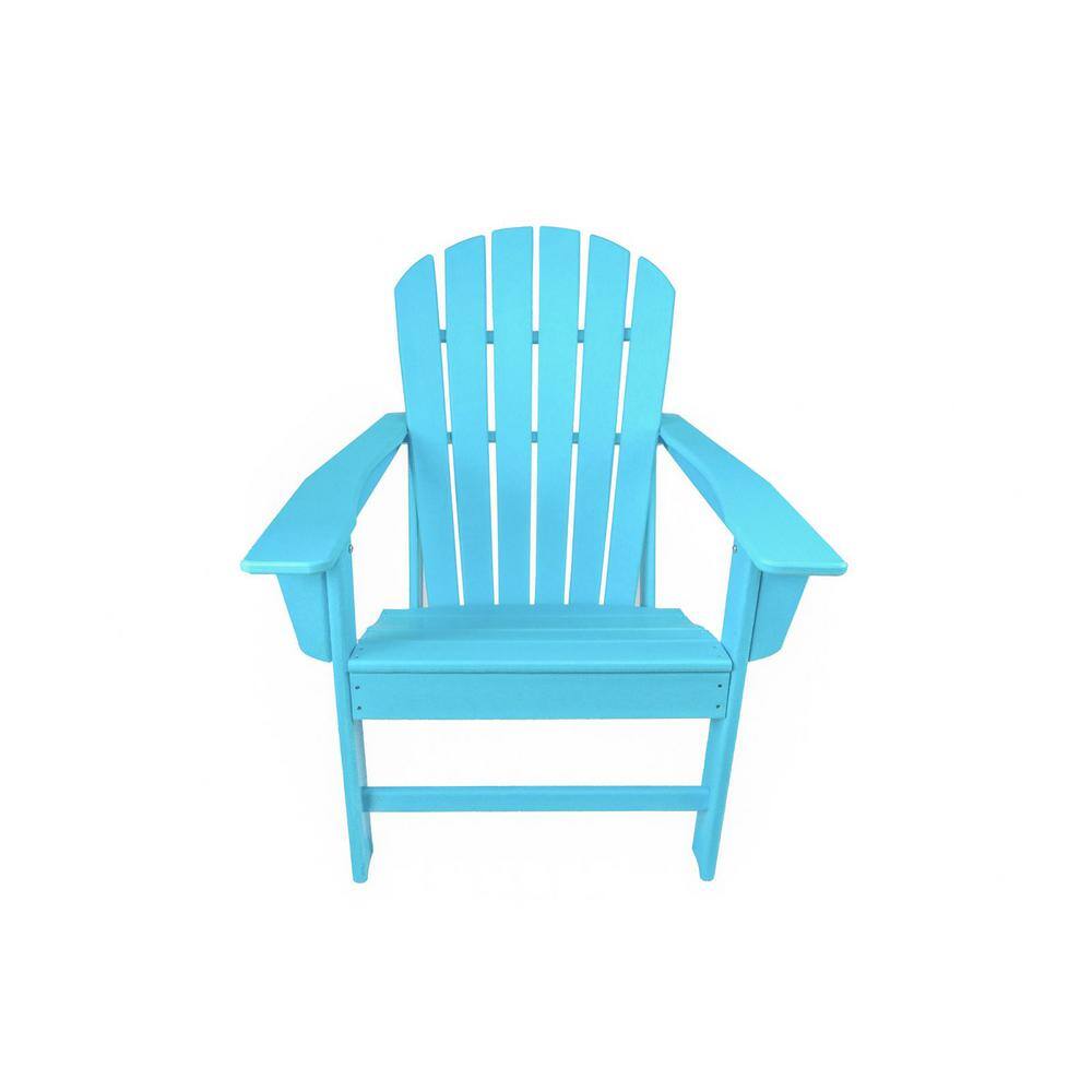 Blue HDPE Resin Wood Adirondack Chair DBPD0102HENWKV The Home Depot