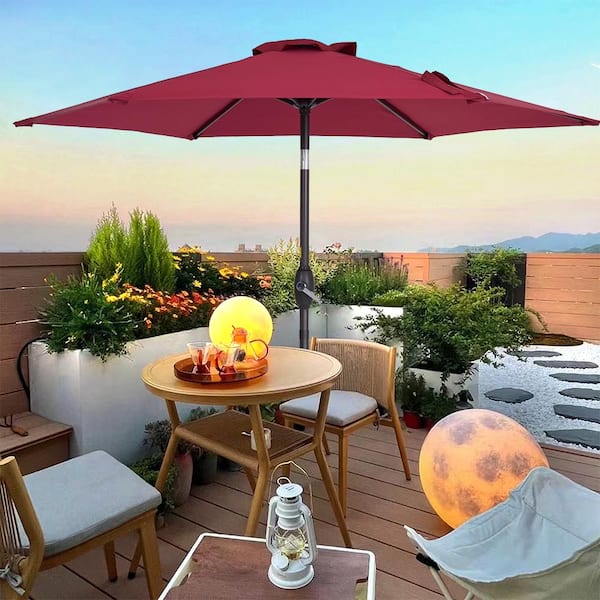 Unbranded 7.5 ft. Market Patio Umbrella in Red