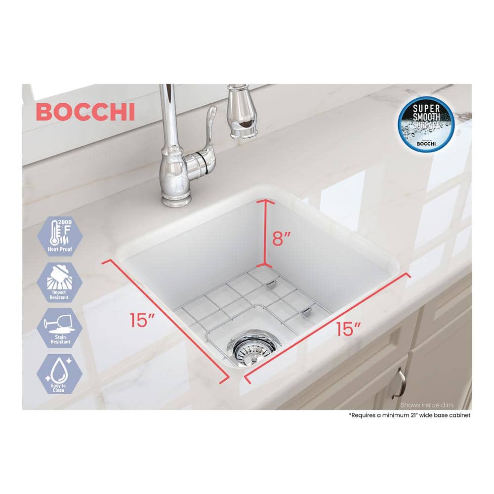 Matte White 18'' Fireclay Single Bowl Drop-in Kitchen Sink