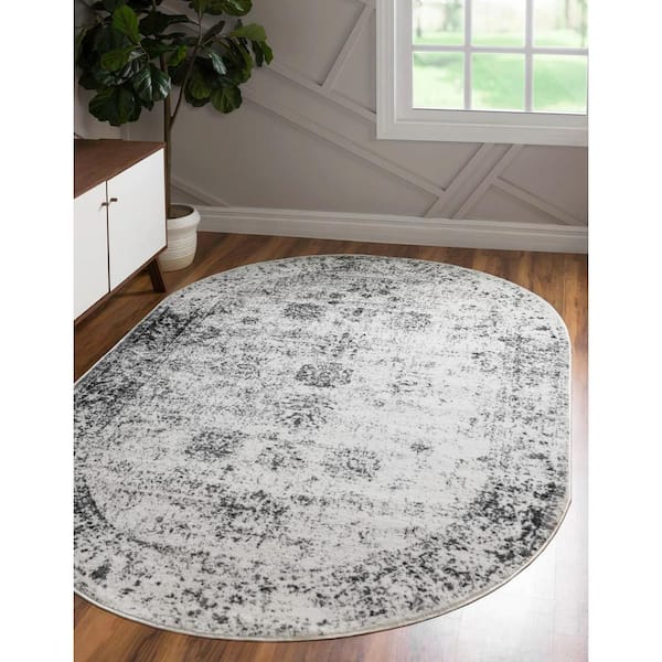 Sofia Casino Gray 4 ft. 1 in. x 6 ft. 1 in. Area Rug