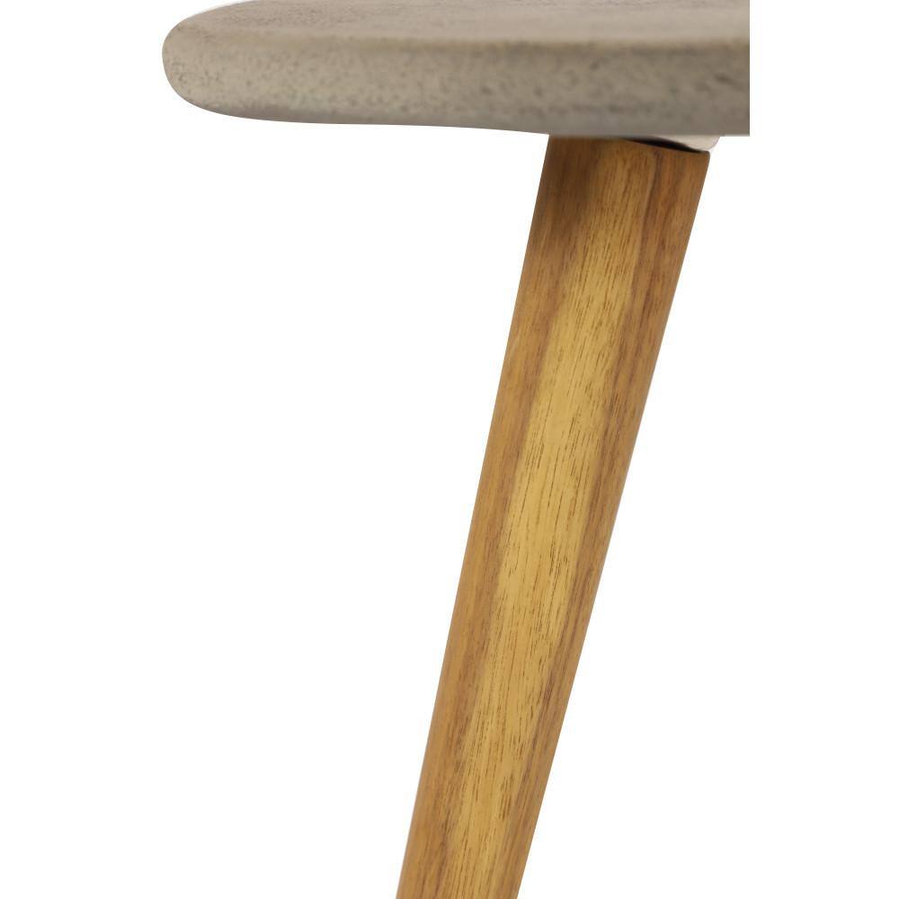 Gray Triangle Acacia Wood Outdoor Accent Table