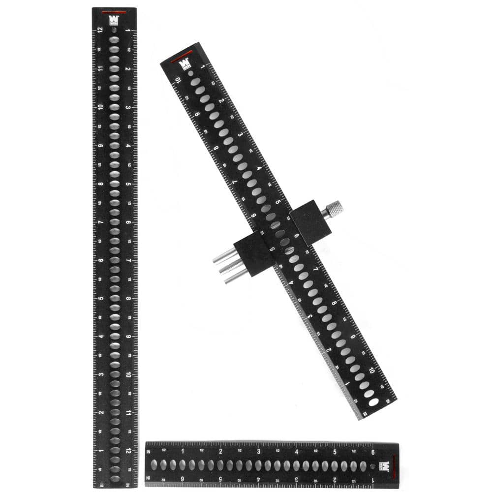 12-inch Black Aluminum Multifunction T-Square Scale