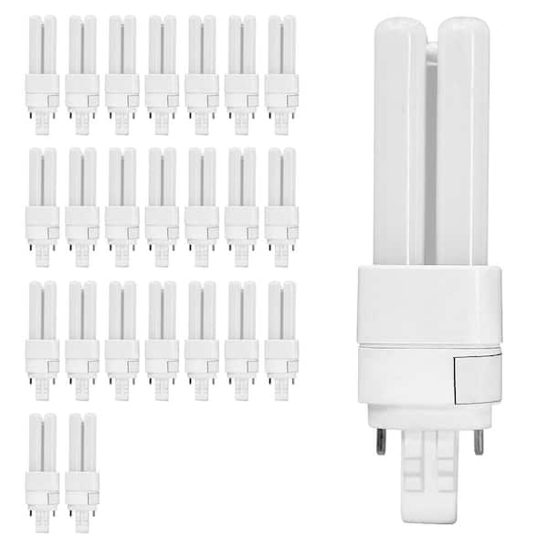 Feit Electric 13-Watt Equivalent PL Quad Tube CFLNI Bi-Pin Plugin GX23-2 Base CFL Replacement LED Light Bulb Cool White 4100K(24-Pack)