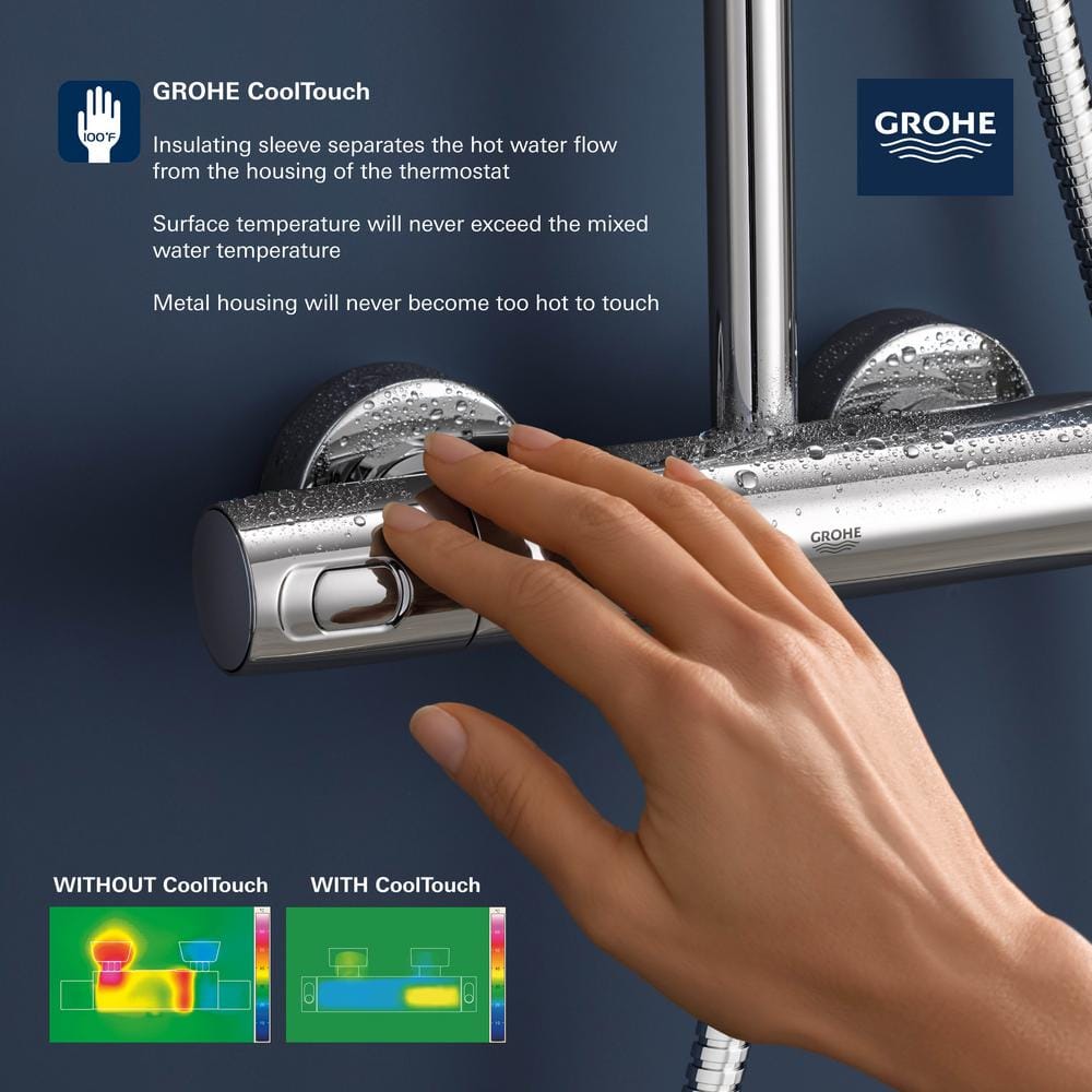 Euphoria 310 Chrome Thermostatic Shower System with Rain Showerhead