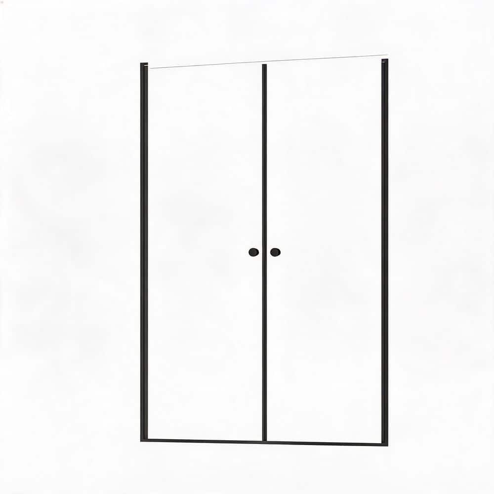 33-34 in. - 72 in. W x 72 in. H Frameless Pivot Shower Door in Matte Black with Clear Tempered Glass with price history on PriceWatchPro