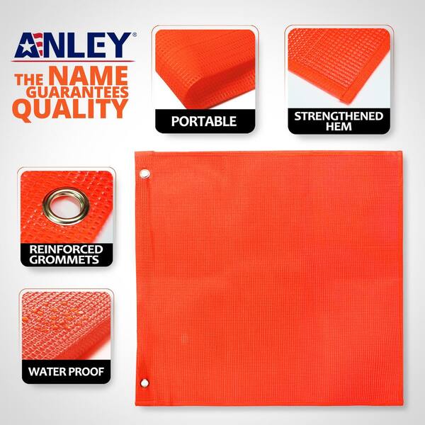 10 Ft Solid Orange Safety Flag – 2pc 5/16” Pole & Mounting Bolt, DJS Safety Flags