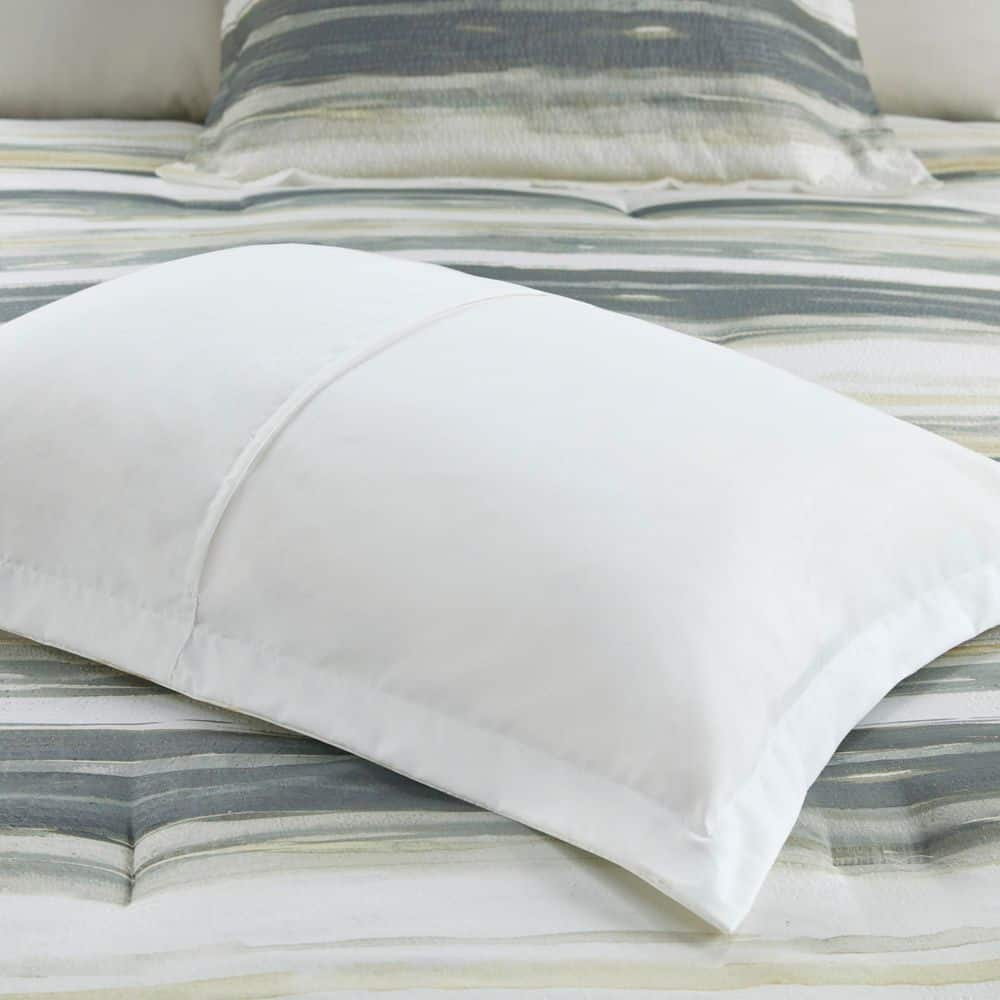Yellow and Gray Reversible Microfiber Comforter Set, Full