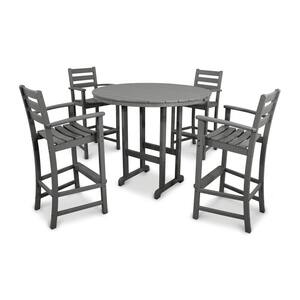 Monterey Bay Stepping Stone Plastic Round Bar Outdoor Dining Set