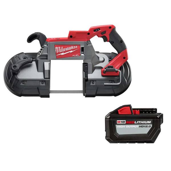 Milwaukee M18 FUEL 18V Lithium-Ion Brushless Cordless Deep Cut Band Saw  w/High Output 12.0Ah Battery 2729-20-48-11-1812 - The Home Depot