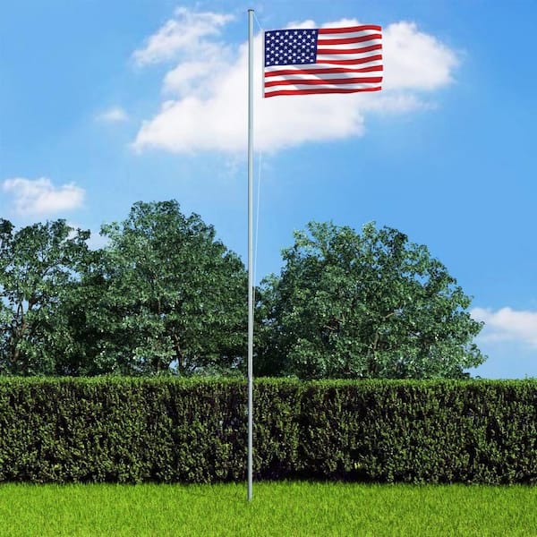 EZPOLE Classic 21 ft. Sectional Flagpole with Rope and 5-ft W x 3-ft H  American Flag Kit in the Decorative Banners & Flags department at