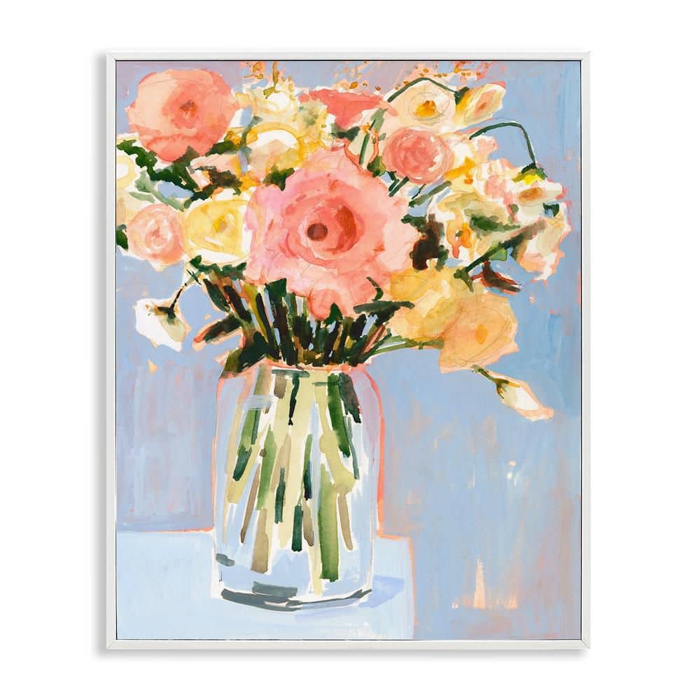 Pink Florals Undone Arrangement by Victoria Borges White Framed Nature Graphic Art Print 14 in. x 11 in. price history on PriceWatchPro