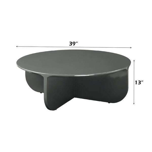Acme Furniture Arcadia 39 in. Teal High Gloss Round Wood Coffee