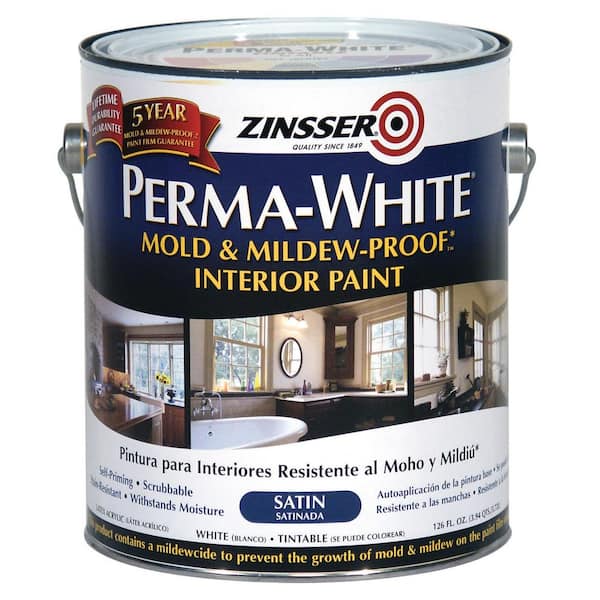 Zinsser Perma-White 1 gal. Mold & Mildew-Proof Satin Interior Paint (2-Pack)