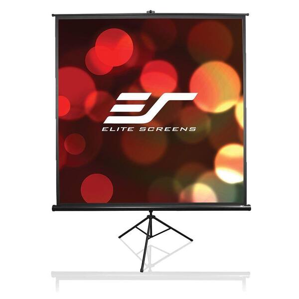 Elite Screens 35 in. H x 63 in. W Manual Tripod Portable Projection Screen with Black Case