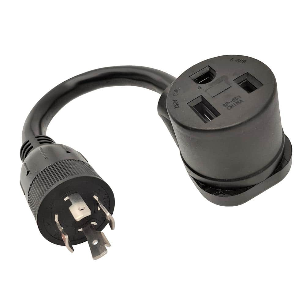 1 ft. 10/3 3-Wire 20 Amp Generator 4-Prong Locking Plug NEMA L14-20P to 50 Amp 250-Volt 6-50R Werlder Adapter Cord -  parkworld, 691920