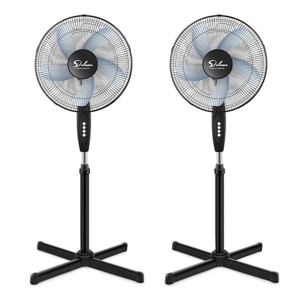 BLACK+DECKER 16 in. Stand Fan, Floor Fan- Remote, Round Base