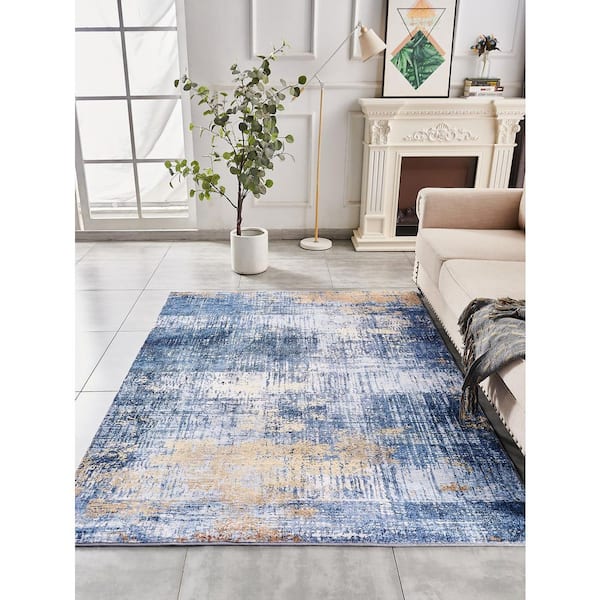 "Zara Contemporary" Washable Super Soft Area Rug with Abstract Design