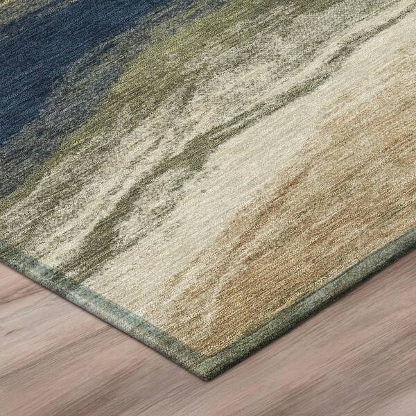 Chantille Machine Washable Indoor/Outdoor Abstract ACN3020 Olive 5 ft. x 7 ft. 6 in. Area Rug