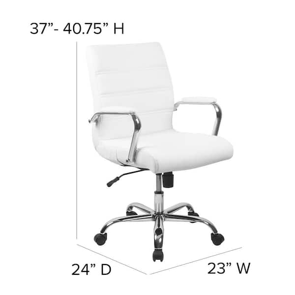 Faux Leather Task Chair, White Faux Leather Office Chair
